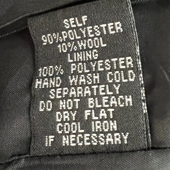 LAPIS ANTHROPOLOGIE Wool Blend Coat Womens L Black Houndstooth Large Lapel Y2K - Picture 11 of 14